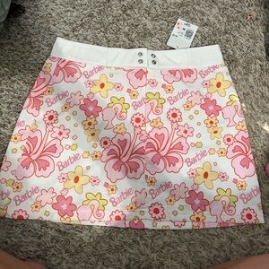 Barbie Pink and Yellow Floral Mini Skirt
